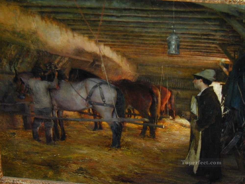 In the Stable Pascal Dagnan Bouveret Oil Paintings